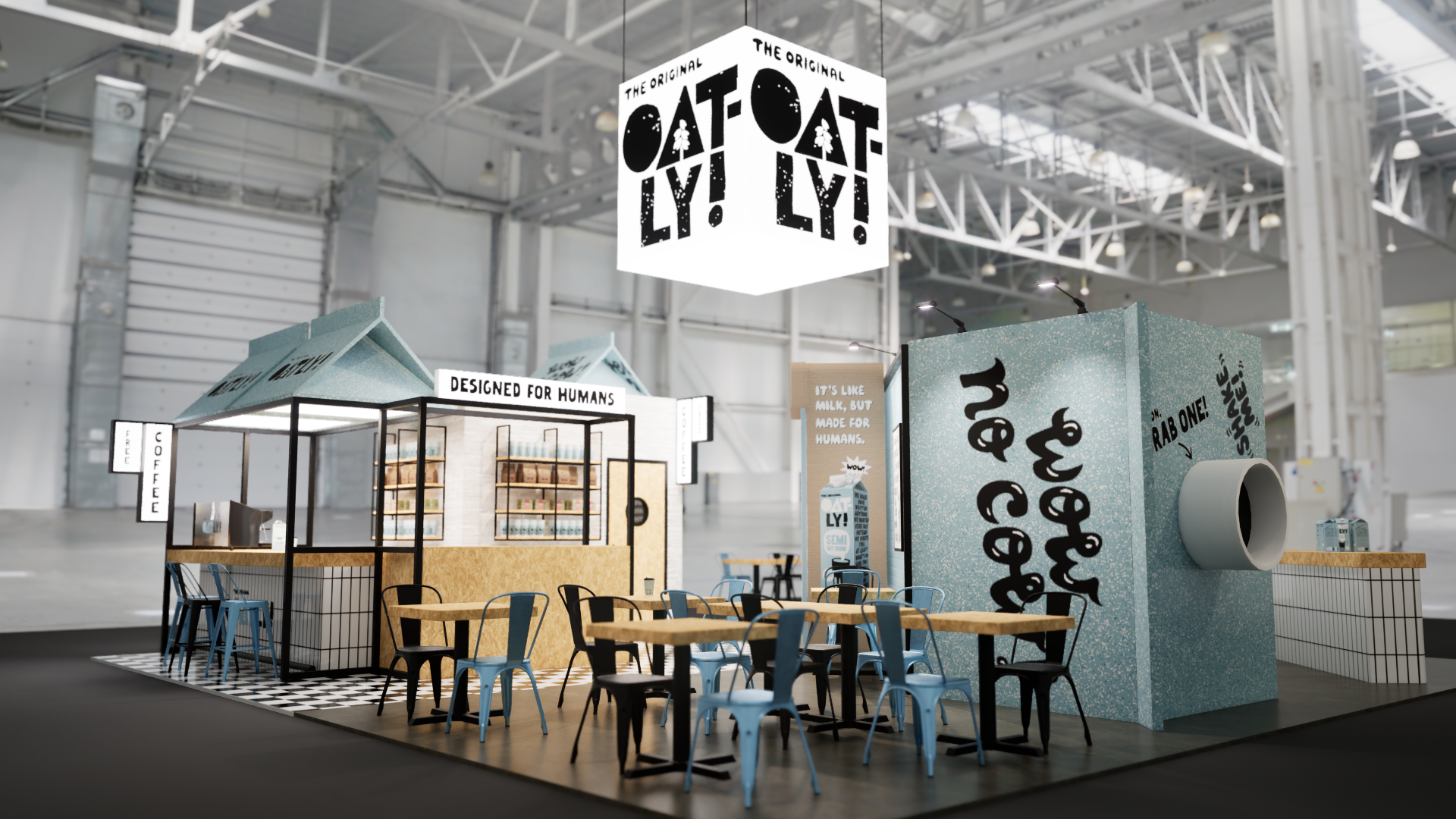 Graphic depicting a hexagonal cropped photo of an interior room design with grid lines along its borders.