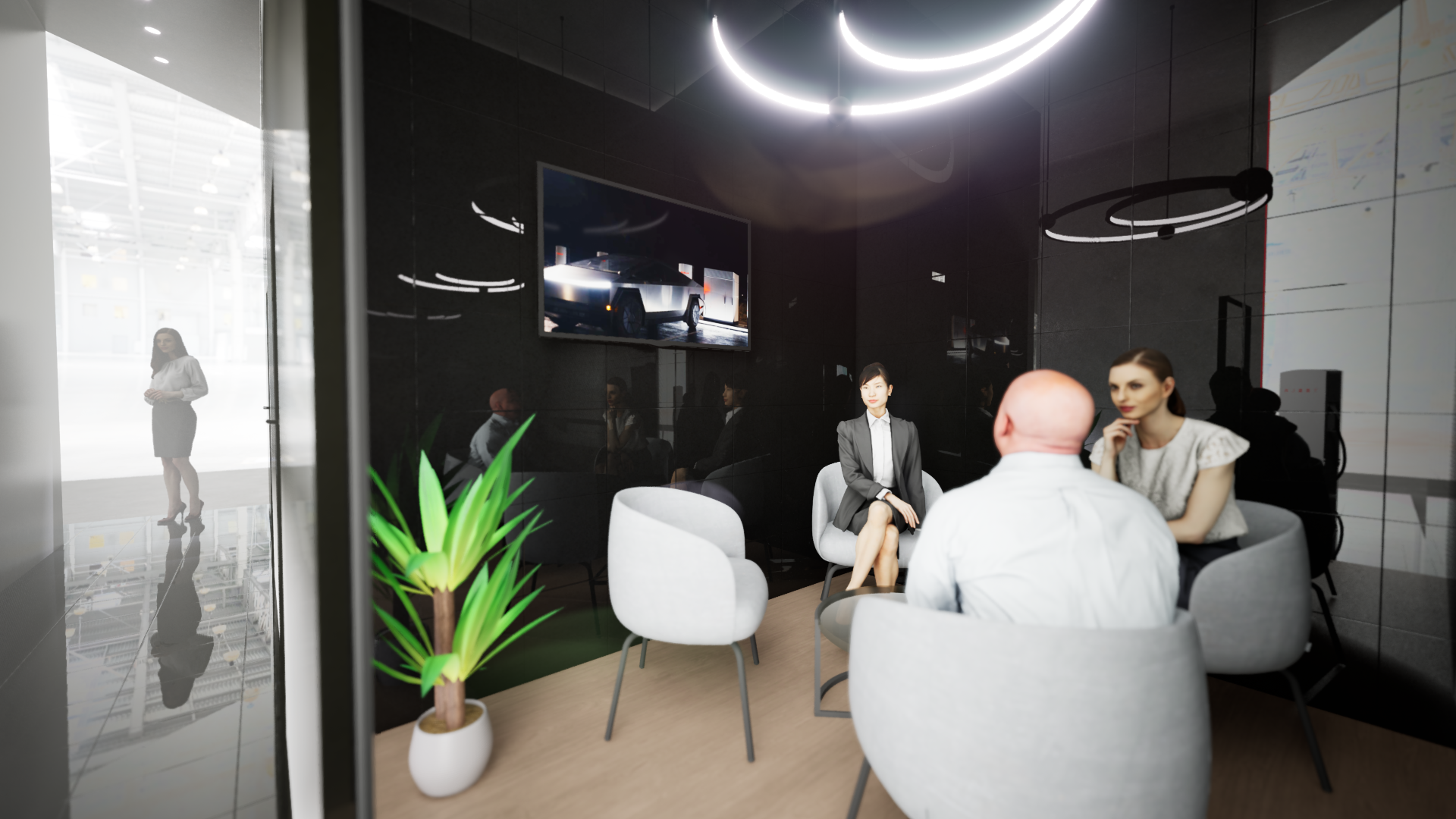 Stationery design of letterhead and business cards for the company Anders on top of a blurred photo of a house interior.