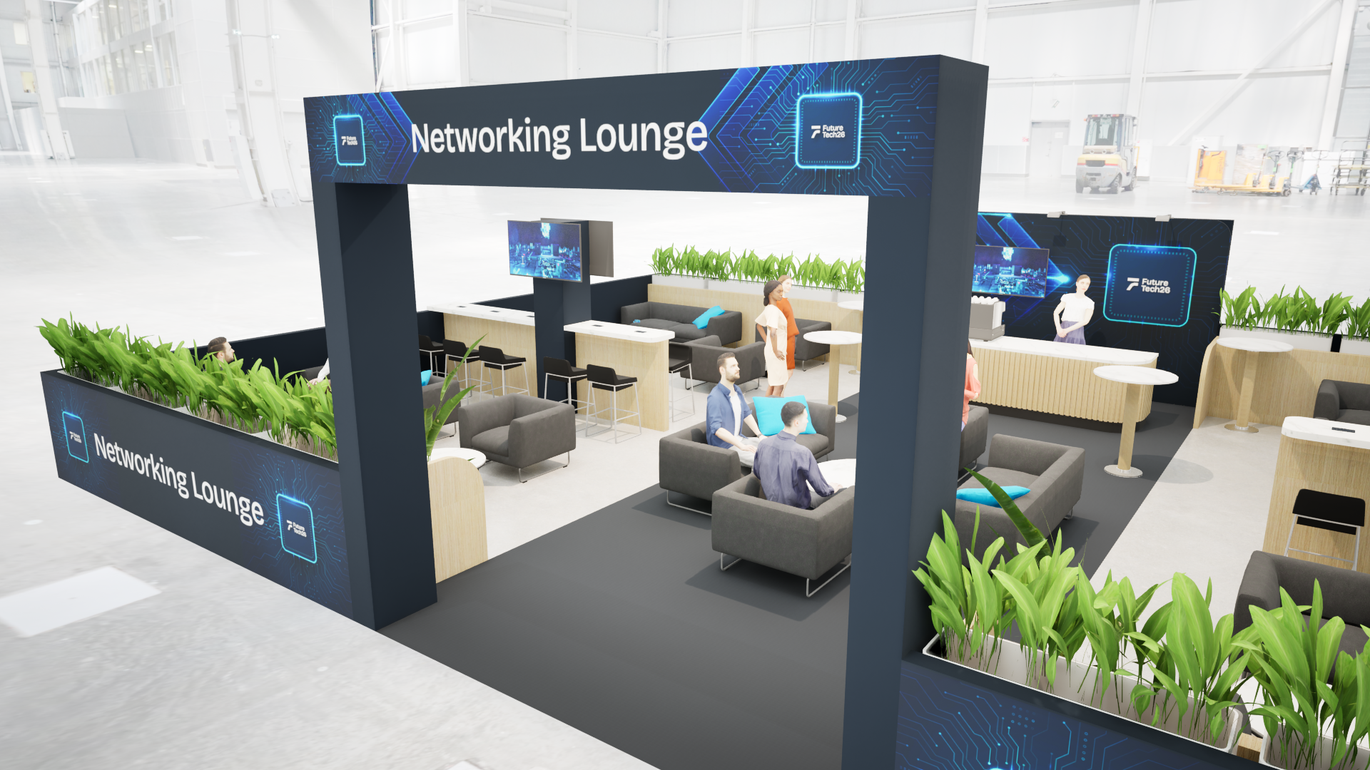 Graphic depicting a hexagonal cropped photo of an interior room design with grid lines along its borders.