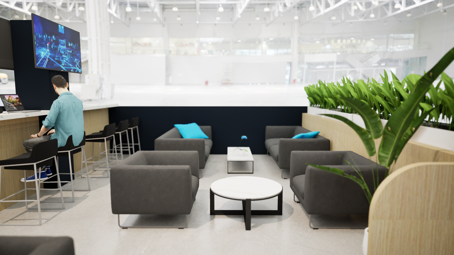 Graphic of a typography specimen showing the alphabet and numerals on top of a dark gray background.