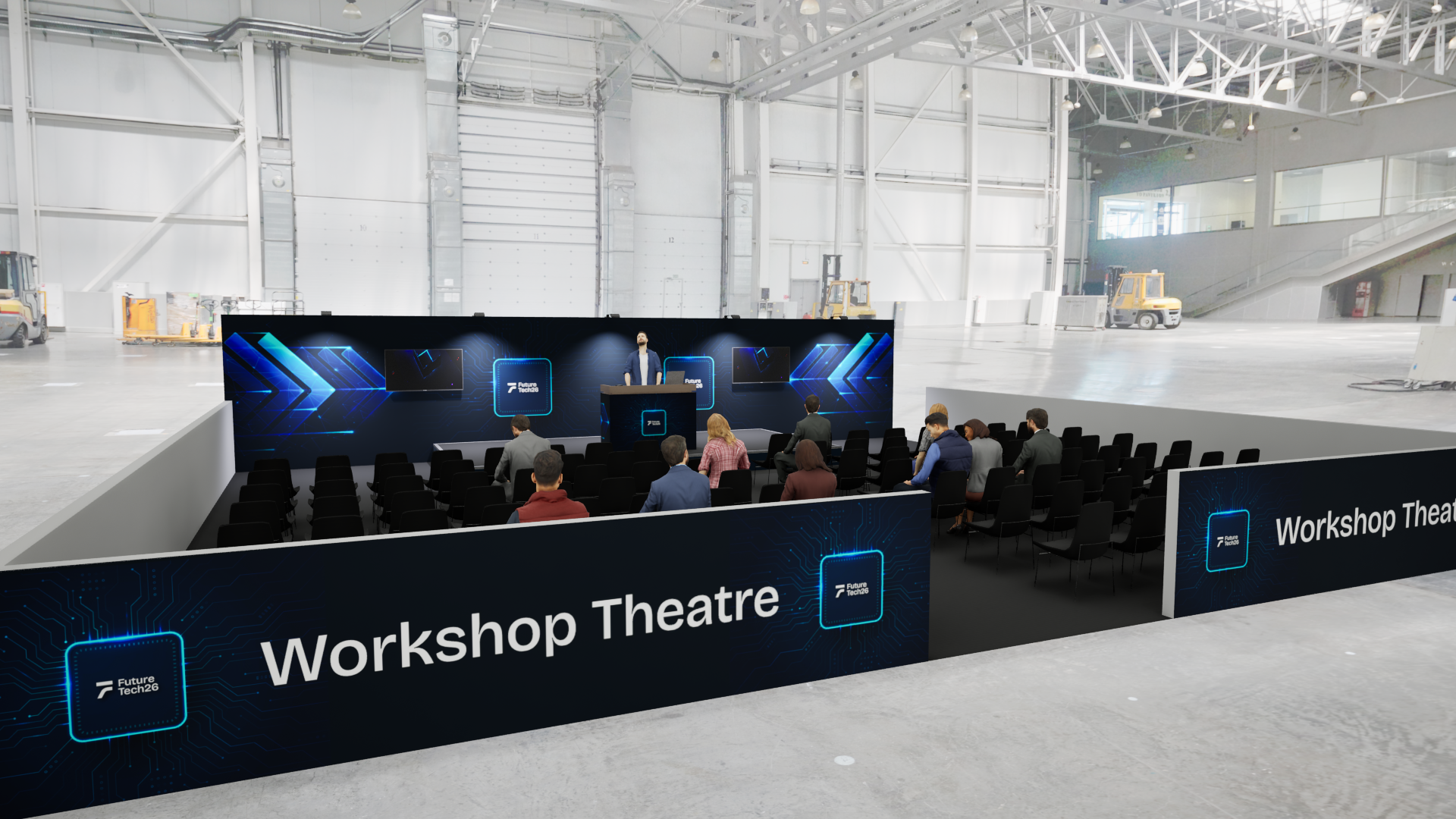 Graphic of a typography specimen showing the alphabet and numerals on top of a dark gray background.